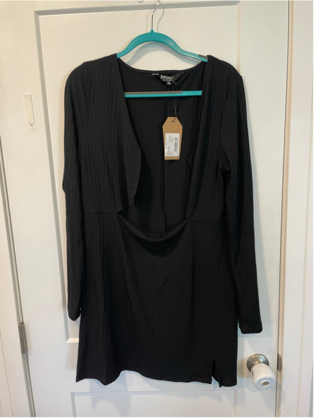 Women's Disturbia Black Eastwick Cut Out Mini Dress Size 16 Goth READ